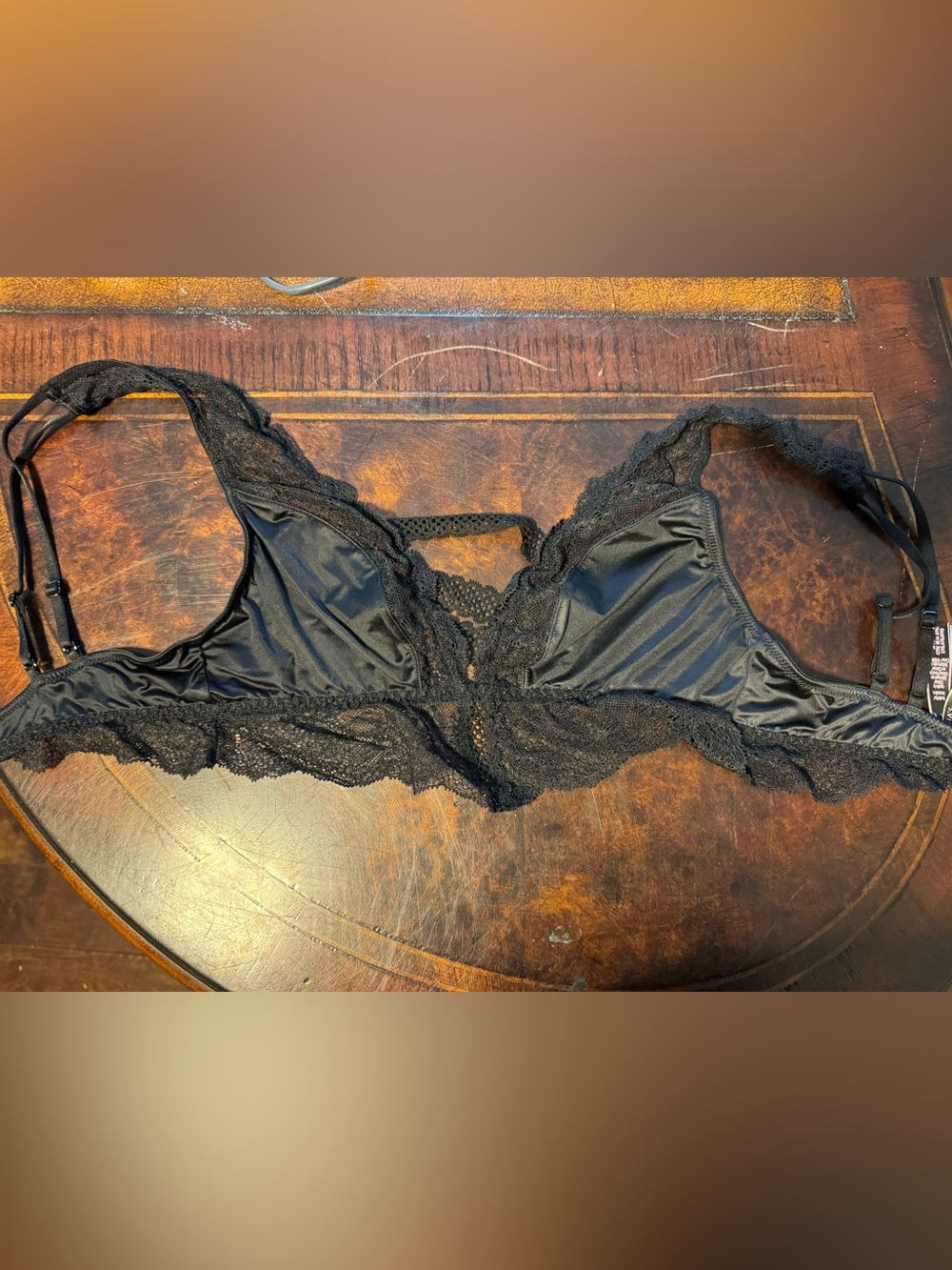 Victoria's Secret Black Lace Bralette with Satin Cups